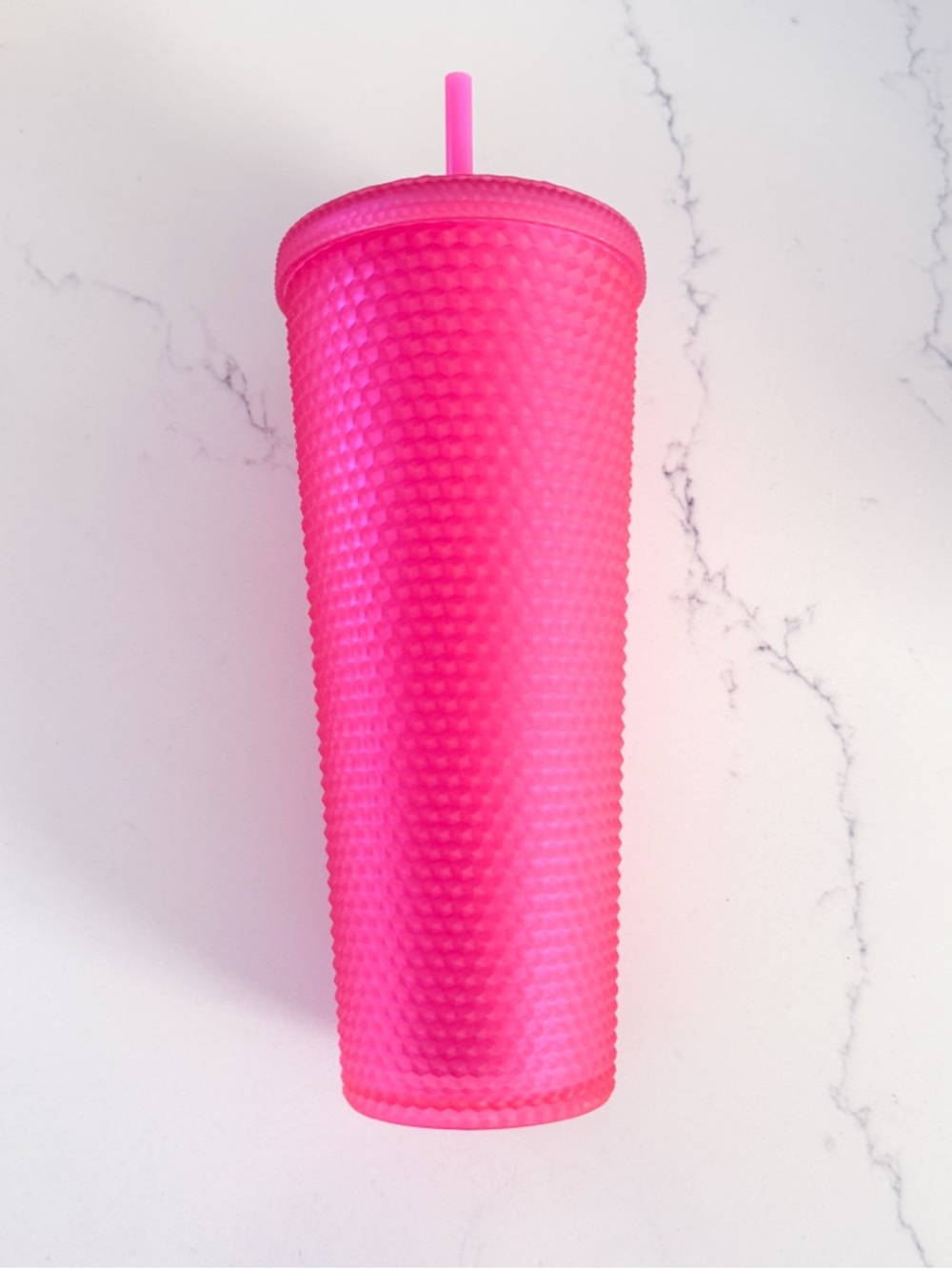 Starbucks Hot Pink Textured Studded Tumbler with Straw - Picture 4 of 6